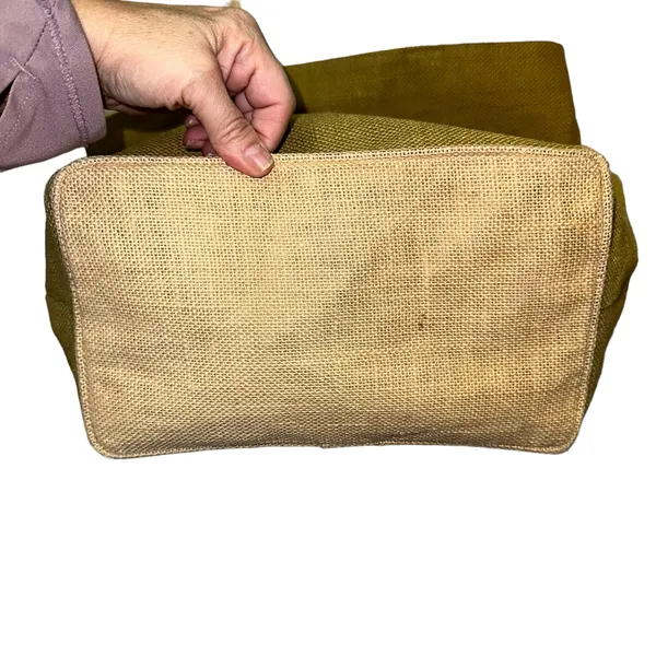 Wisteria Jute Tote Bag Natural Fiber Market‎ Beach Bag Green - Image 2