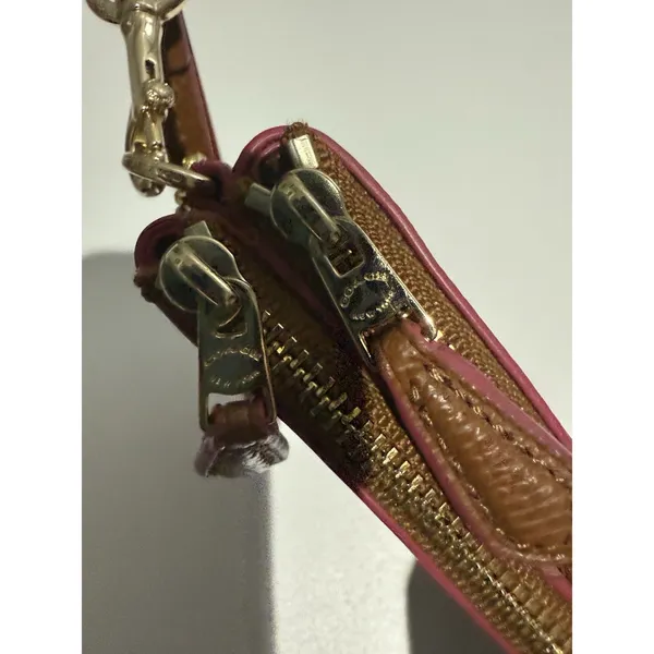 Coach‎ Brown Pebbled Leather Double Zipper Closure Wristlet - Wallet T - Image 5