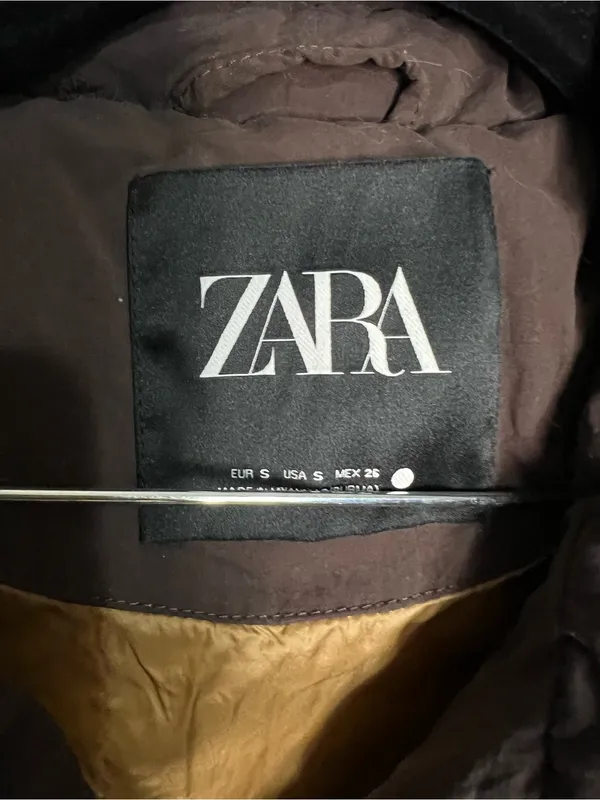 Zara Chocolate Brown Quilted‎ Puffer Oversized Cozy Vest - Image 3