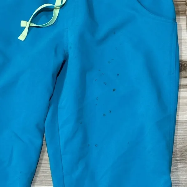 Figs Technical Collection Blue Green Scrub Pants Women’s Large - Image 4