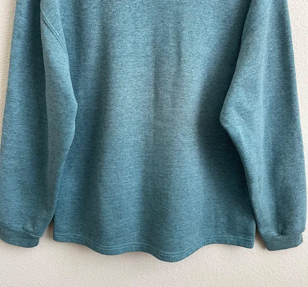 Vintage 90s Blue Yosemite Embroidered Wolf Mountain Crewneck Pullover Sweatshirt - Image 12