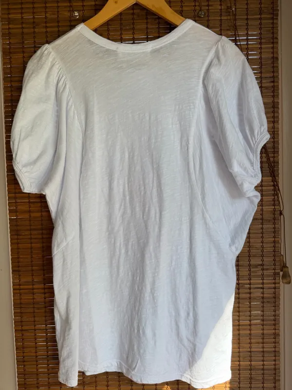 Self Contrast Anthropologie White Draped Sleeve Tunic Top Small NWT $110 - Image 9