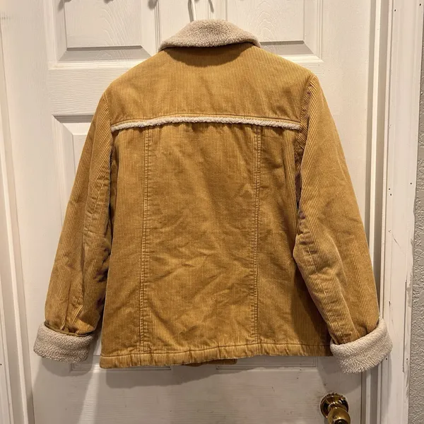 VTG‎ IZ Sport Womens Tan Corduroy Faux Shearling Lined Jacket M Western Rancher - Image 6