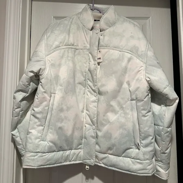Free People Movement Bunny Slope Printed Puffer Mountain Mint Sage Medium NWT - Image 4