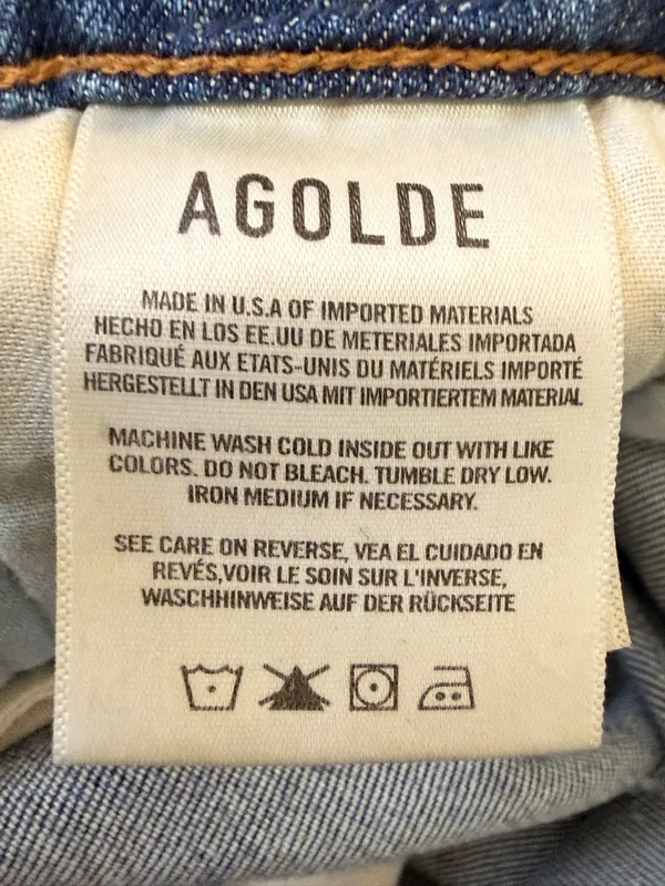 AGOLDE Tony Slim Straight‎ Jeans 29 High Rise Medium Wash Crop Denim - Image 7