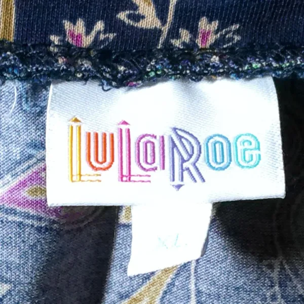 Blue LuLaRoe Madison Skirt Multi-color Flora and Trellis Print - Image 4