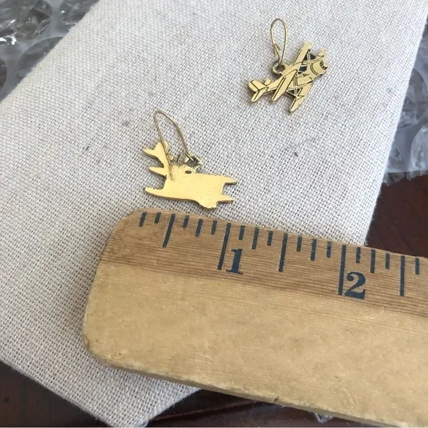 Vintage Plane Hook Earrings - Image 3