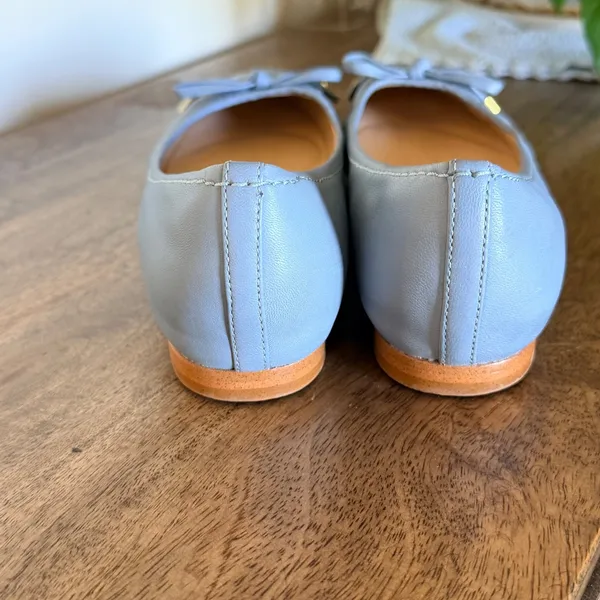 Clarks Grace Lily Ballet Flats Womens 6M Blue Leather Classic Bow Professional - Image 5