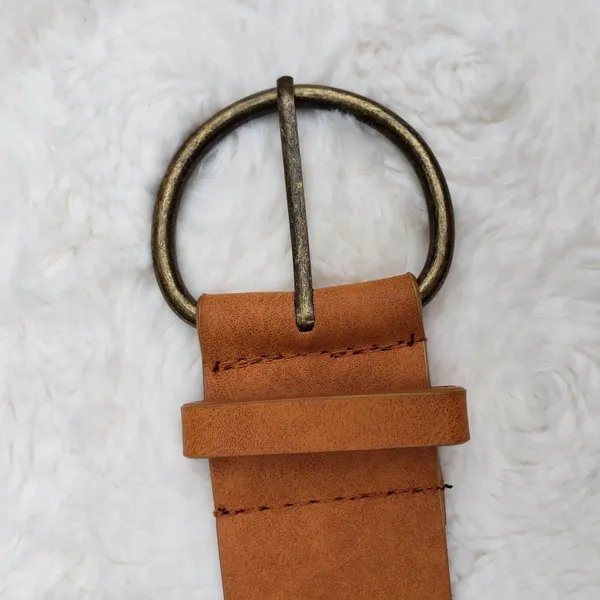 Brown vegan Leather Belt Size 13 Large Bohemian Boho Southwestern Style - Image 3