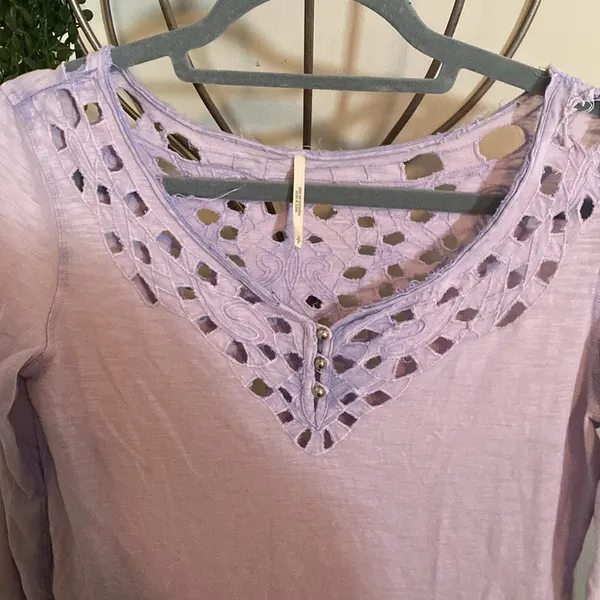 Free People Long Sleeve Cut Out Top - Image 3