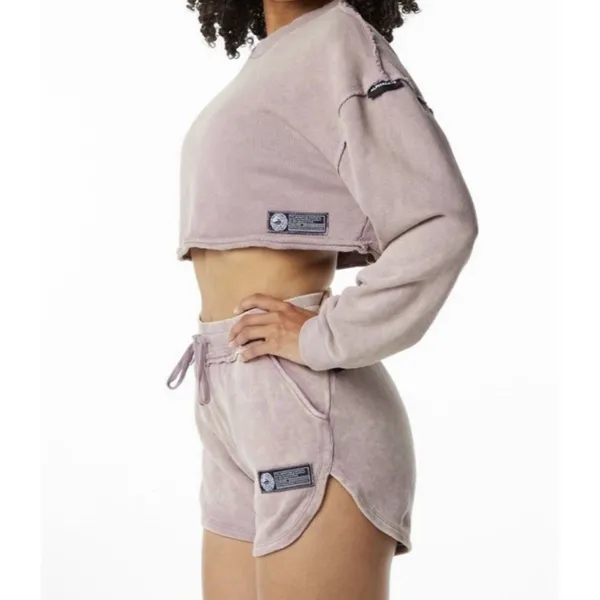 Alphalete Women's Terry Oversized Crop Pullover - Rose Quartz , Size Small - Image 3