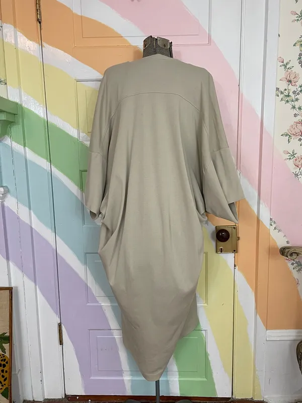 COS Oversized Cotton Jersey T-Shirt Dress Asymmetric Drape Minimalist Sz L 🧡🎀 - Image 7