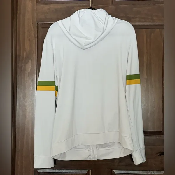 America’s Shamrock Run White Hoodie with Green and Yellow Stripes Size XL - Image 4