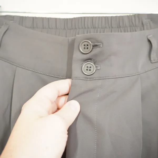 Halara Size Large Pants High Rise Waisted Wide Leg Pleated Trousers Taupe Gray - Image 3
