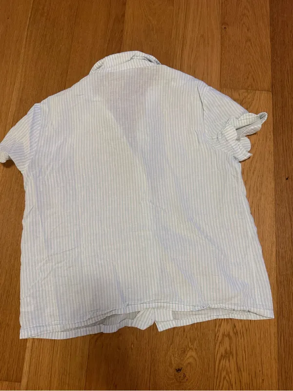 Blue and white stripe pajama set Size XS - Image 2