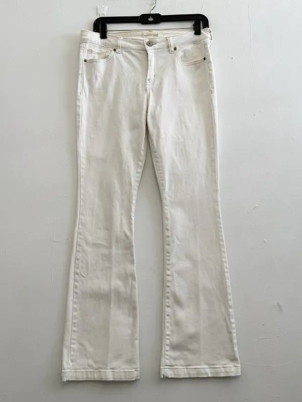Happily Grey Off White Cream Flare Jeans Size 5 / 27 NWOT High Low - Image 2