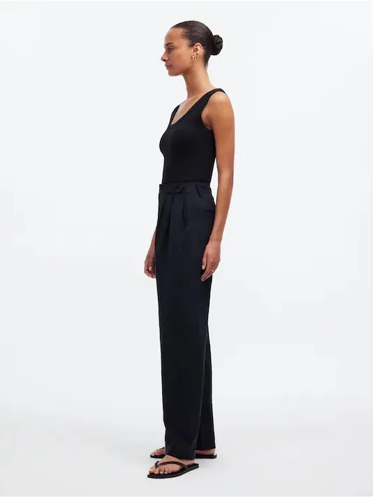 Madewell the hadlow wide leg pant Black Wide-Leg satin silk like pants - Image 3