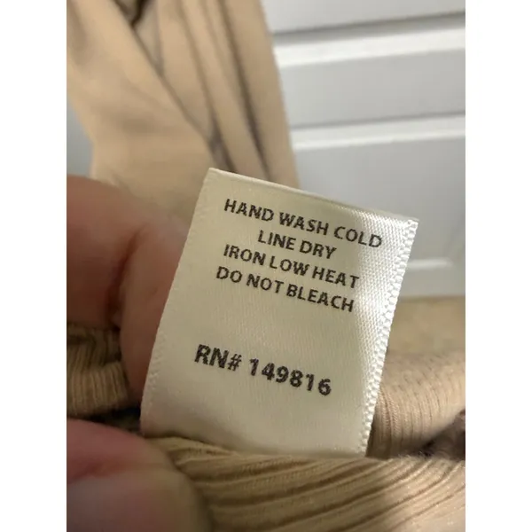 Anna Grace Tan Ribbed Knit Maxi Dress M Open Cutout Knot Back Made in USA - Image 7
