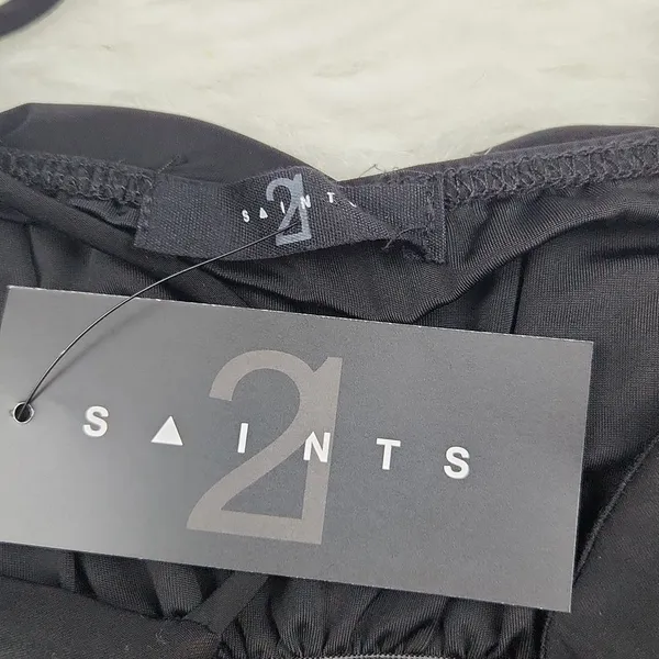 21 Saints -361 NWT Peplum‎ Cami Top Black Medium fits a Small - Image 4