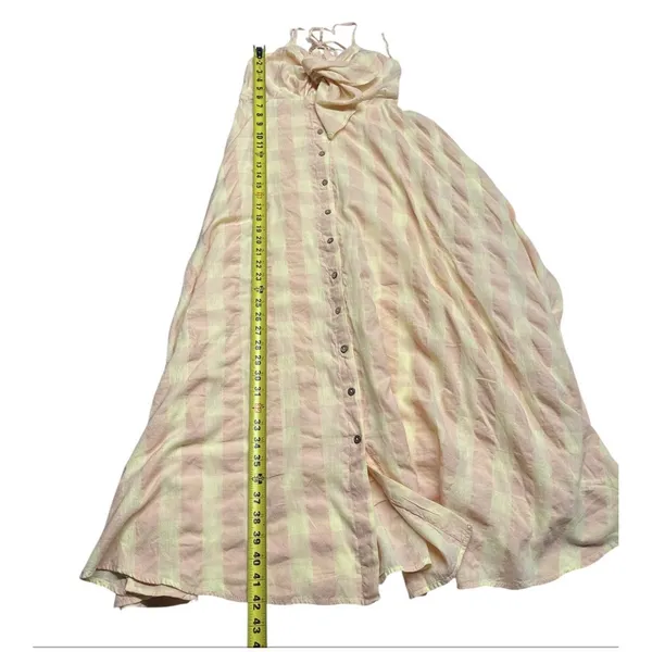 Free People via gingham cami midi dress in yellow Women's Size XS 100% Cotton - Image 8