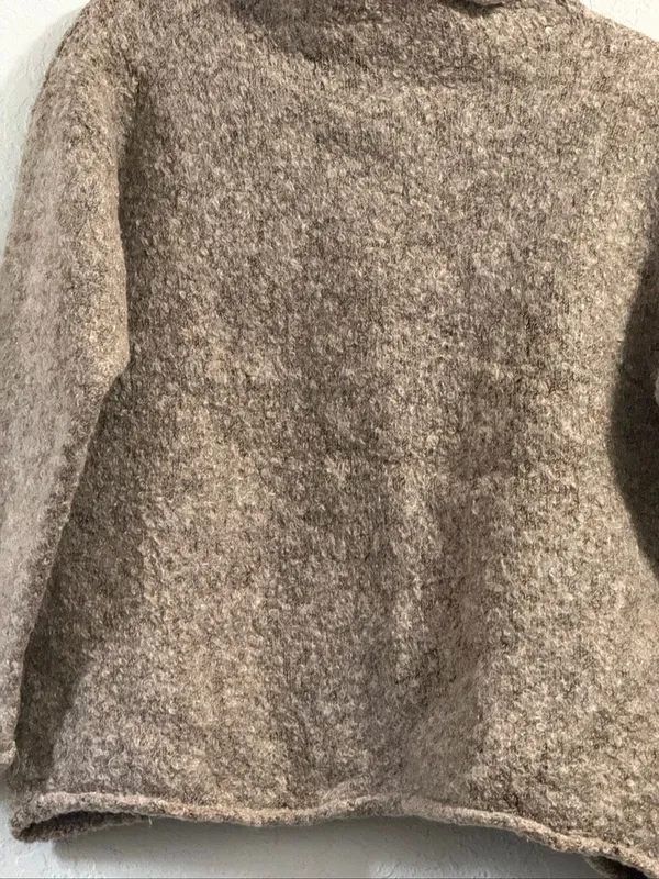 J. Jill Women’s Sweater Brown Mohair Wool Combination Size L cozy Luxe - Image 2