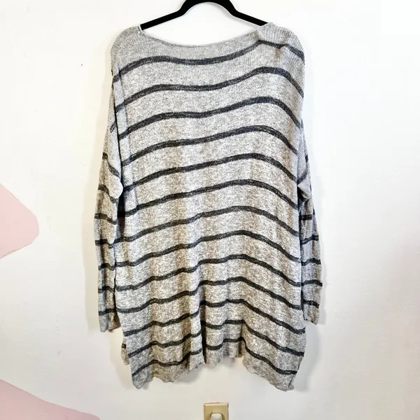 Free People Oversized Sweater Striped Slouchy Boho Festival‎ Casual Indie - Image 3