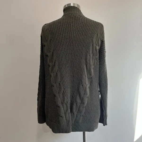 American Eagle Chenille Cable Knit Cardigan Sweater Grandpa Pockets Sz XS‎ - Image 3