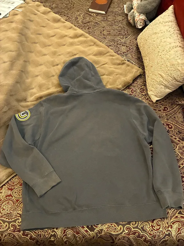 Mens Gray Hooded Nike Sweatshirt Size Large - Image 6