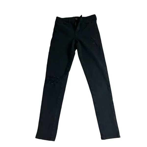 American Eagle Outfitters Women's Distressed Black Skinny Jeans Sz 4 - Image 9