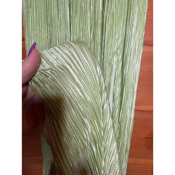 NWT Lulus Melitta Lime Green Plisse Sash Maxi Dress Gala Banquet Wedding Size M - Image 4