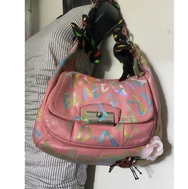 Coach w hand customized by me w applique street ar - Image 6