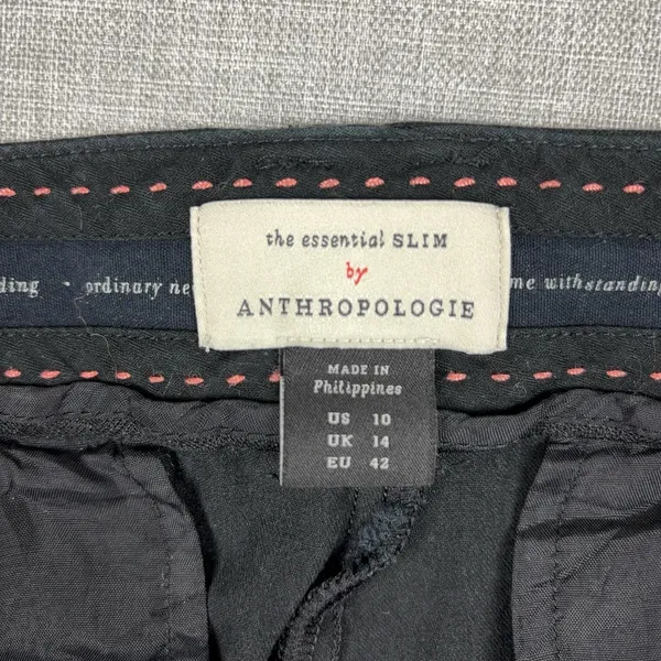 Anthropologie The Essential Slim Pants Womens 10 Black Twill Dress Stretch - Image 3