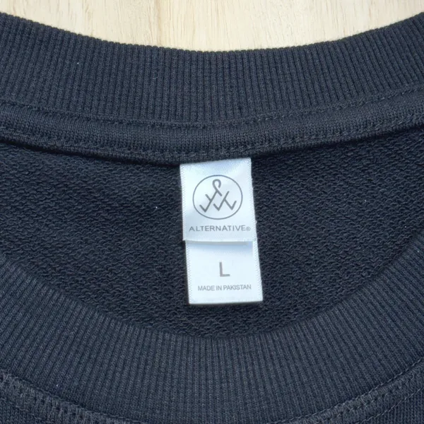 Alternative Apparel‎ Black Raglan Sweatshirt High Low Raw Hem Large Womens NWOT - Image 8