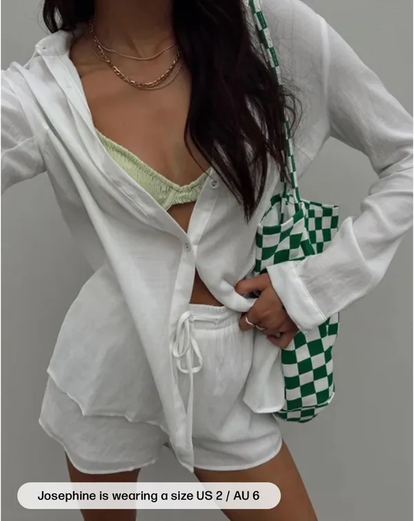 Princess Polly White Button-Down and Short Chloe Set - Image 2