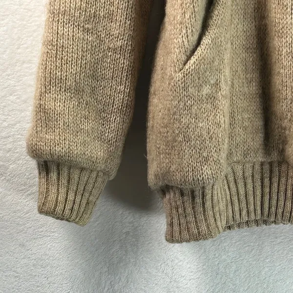 Eider Knit Wool Full Zip Cardigan Sweater Womens Large Tan Icelandic Scotland - Image 6