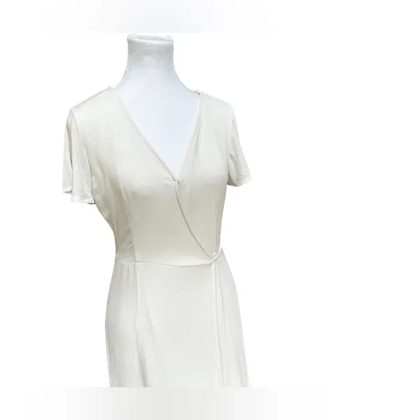 Lulus Heart of Marigold dress maxi party size S wrap white boho beach rehearsal - Image 10
