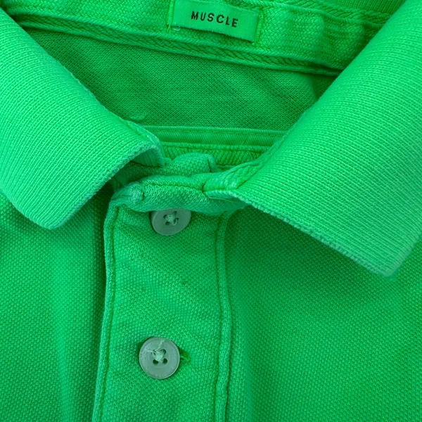 Abercrombie & Fitch Neon green super-cropped polo - Image 4