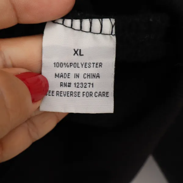 Faded Rose Malibu Health & Wellness Zip Up Hoodie Black Cropped Fleece XL - Image 4