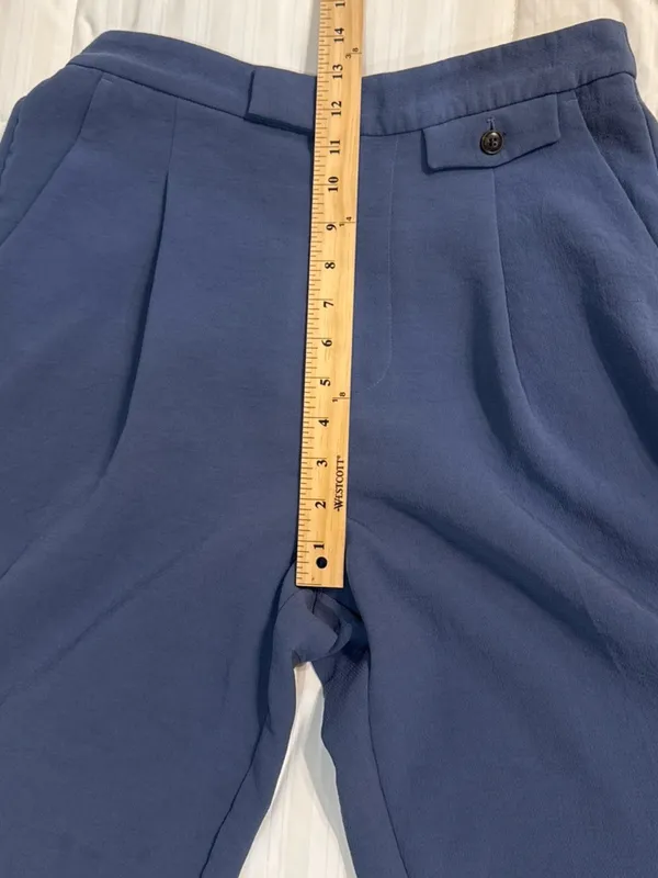 Madewell High Rise Wide Leg Single Pleat Pants in Dusty Blue Size 8 - Image 5