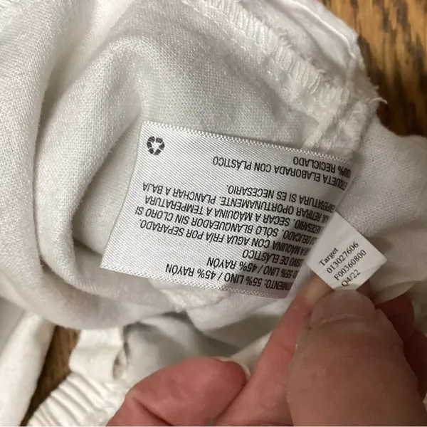 Universal Threads Linen Blend smocked cropped top White Size Large - Image 7