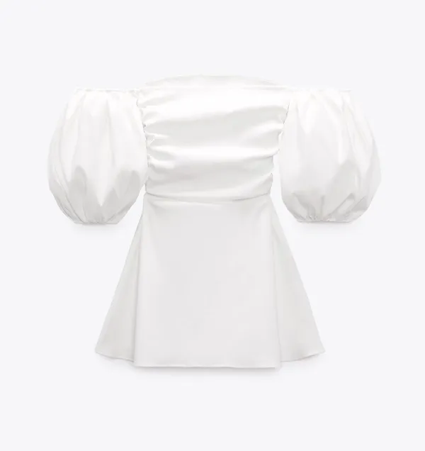 ZARA dress mini off shoulder Puff Sleeve Voluminous boho summer sundress - Image 5