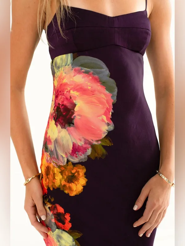 Amanda Uprichard Janeiro Maxi Dress in Purple Multi XS - Image 3