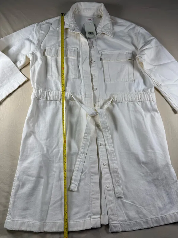 Levi's L93808 Womens White Ainsley Denim Utility Dress Size Small (NWT) - Image 8