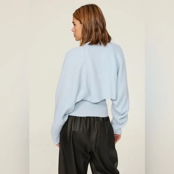 RTR NAADAM Blue Fisherman Layered Sweater Size Small S Wool/Cashmere soft cozy - Image 2
