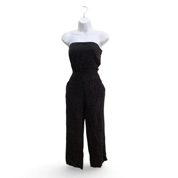 Full Tilt Black Polka Dot Strapless Jumpsuit - Image 4