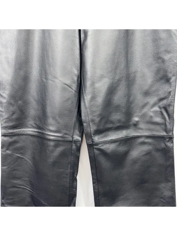 Clio Leather Pants Women’s 14 Black Straight Leg Vintage - Image 3