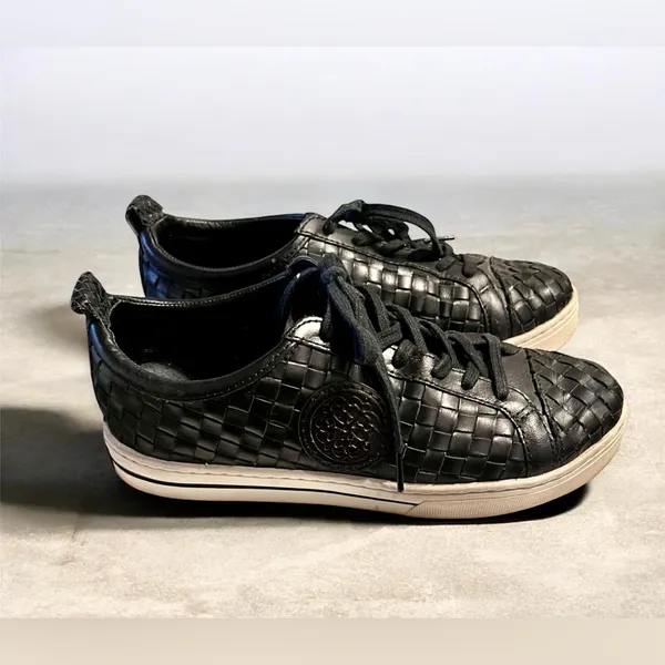 Brighton Woven Leather Sneakers Ferrara Monte Black Sz 9M Ret $235 Padded Comfy - Image 3