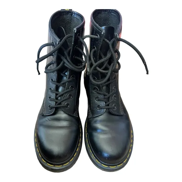 DR MARTENS 1460 Smooth Leather Lace Up Boots Black Ladies size 6 - Image 5