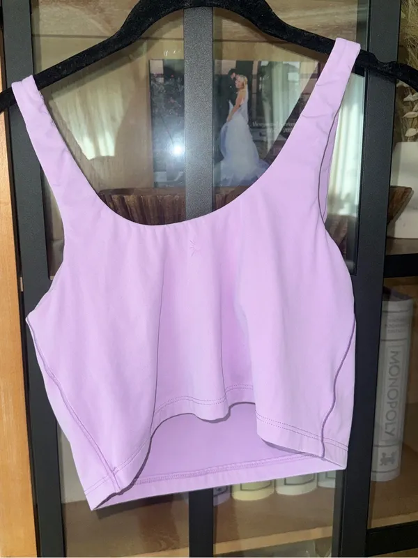 OFFLINE By Aerie Real Me Low Key Longline Sports Bra Removable Pads lively lilac - Image 6