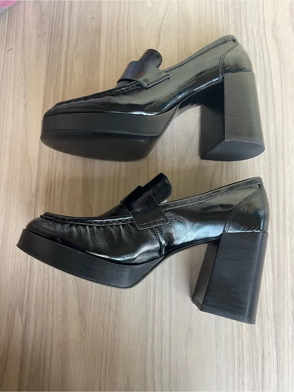 Steve Madden Black Patent Loafers for Women - Image 4